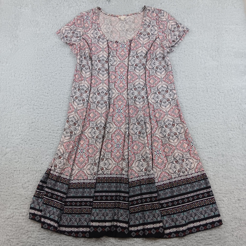 Est. 1946 Dress Fit & Flare Women 14/16W Pink Paisley Border Print RN37080
